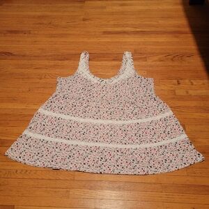 Torrid, Floral Tank Top with Lace Accents, 2